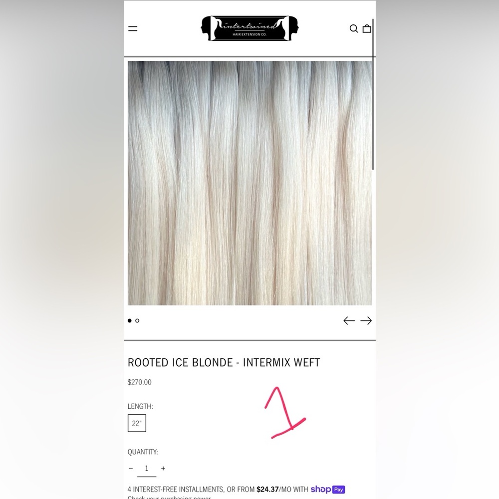 Intertwined hair wefts 22” BRAND NEW